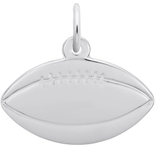 Flat Football Pendant Charm Sterling Sliver - Rembrandt Charms - Gaines Jewelers