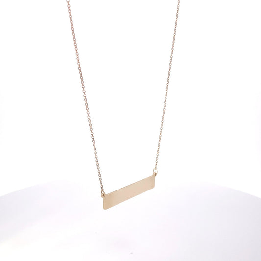 Flat Rectangle Plate Necklace - Gaines Jewelers