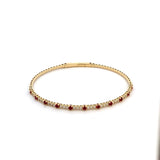 Flex bangle bracelet with diamonds & rubies 14ktyellow gold - Gaines Jewelers