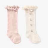 Floral Knee - high Non Slip Baby Socks 2 pack - Elegant Baby - Gaines Jewelers