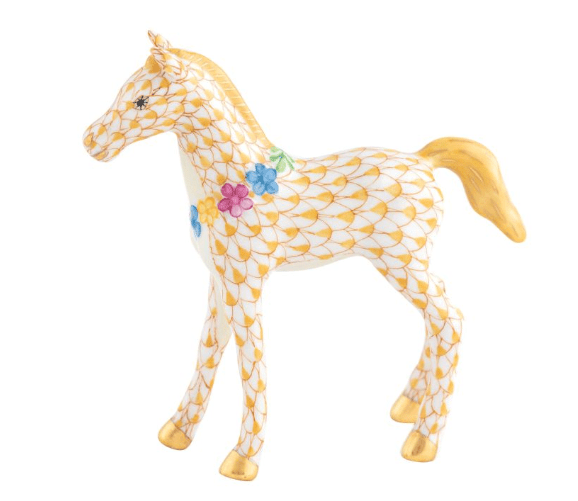 Foal with Flowers in Butterscotch - Herend - Gaines Jewelers