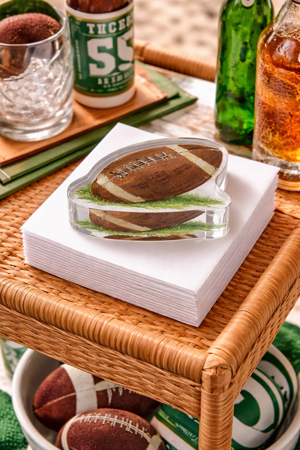 Football Acrylic Napkin Weight - Maven Home - Gaines Jewelers