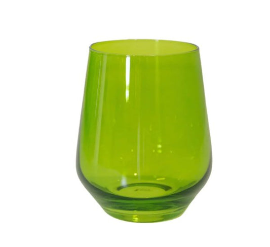 Forest Green Stemless Wine - Estelle Colored Glass - Gaines Jewelers