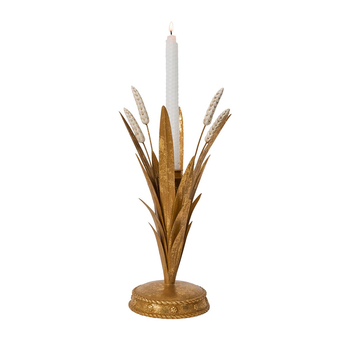 Forest Walk Wheat 13" Candlestick - Gold - Juliska - Gaines Jewelers