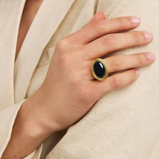 Forme Gemstone Statement Ring - Gold/Black Onyx - Size 8 - Dean Davidson - Gaines Jewelers