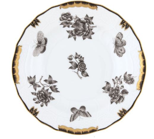 Fortuna Black Dinner Plate - Herend - Gaines Jewelers