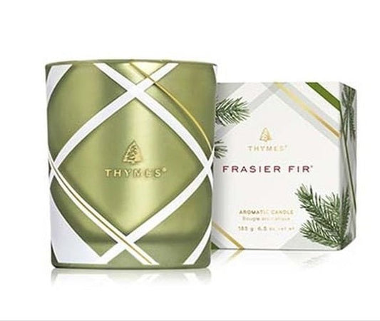 Frasier Fir Poured Candle, 6.5 oz Plaid - Thymes - Gaines Jewelers