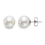 Fresh Water Pearl 10.5 - 11mm Stud Earring 14k White Gold - Mastoloni - Gaines Jewelers