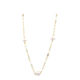 Fresh water pearl necklace, tin cup style with box link, 5.5 - 6mm in 14kt white gold by Mastoloni - Gaines Jewelers