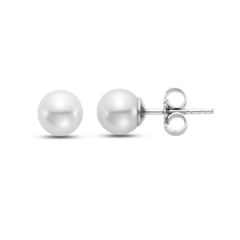 Fresh Water Pearl Studs 5.5 - 6mm 14kt White Gold - Mastoloni - Gaines Jewelers