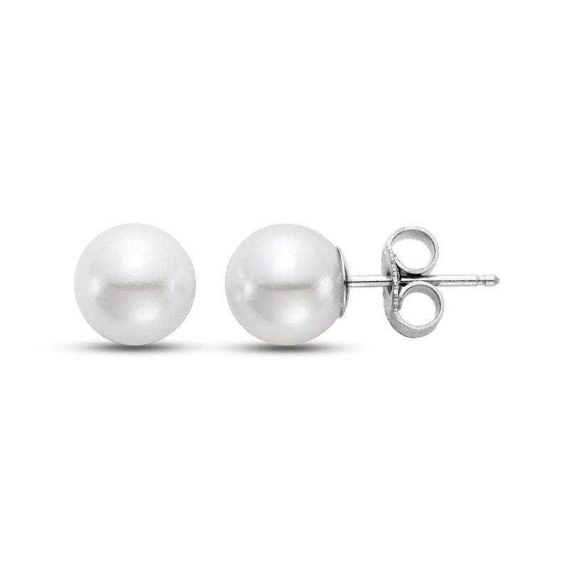 Fresh Water Pearl Studs 7 - 7.5mm 14kt White Gold - Mastoloni - Gaines Jewelers