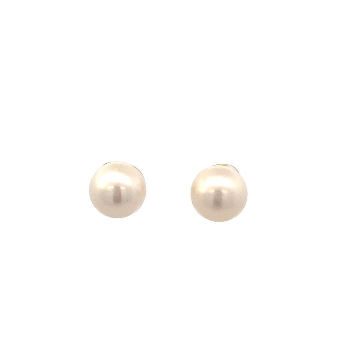 Fresh Water Pearl Studs 9.5 - 10mm 14kt Yellow Gold Earrings - Mastoloni - Gaines Jewelers