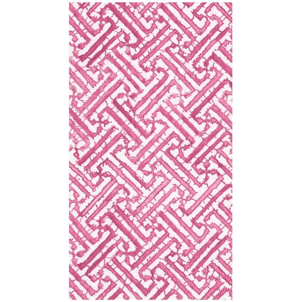 Fretwork Fuchsia Guest Towel - Caspari - Gaines Jewelers