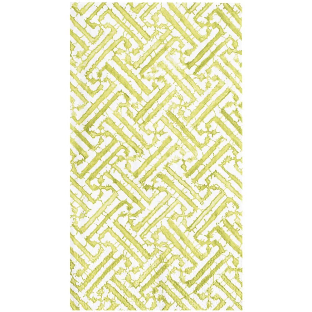 Fretwork Moss Green Guest Towel - Caspari - Gaines Jewelers