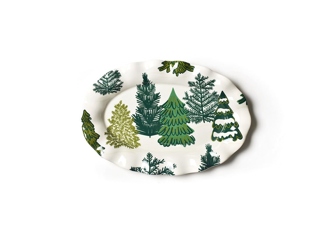 Friendly Fir Ruffle Oval Platter - Coton Colors - Gaines Jewelers