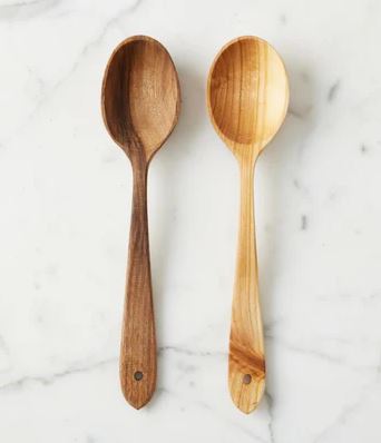 Fruitwood Large Serving Spoons, Set of 2 - Etu Home - Gaines Jewelers