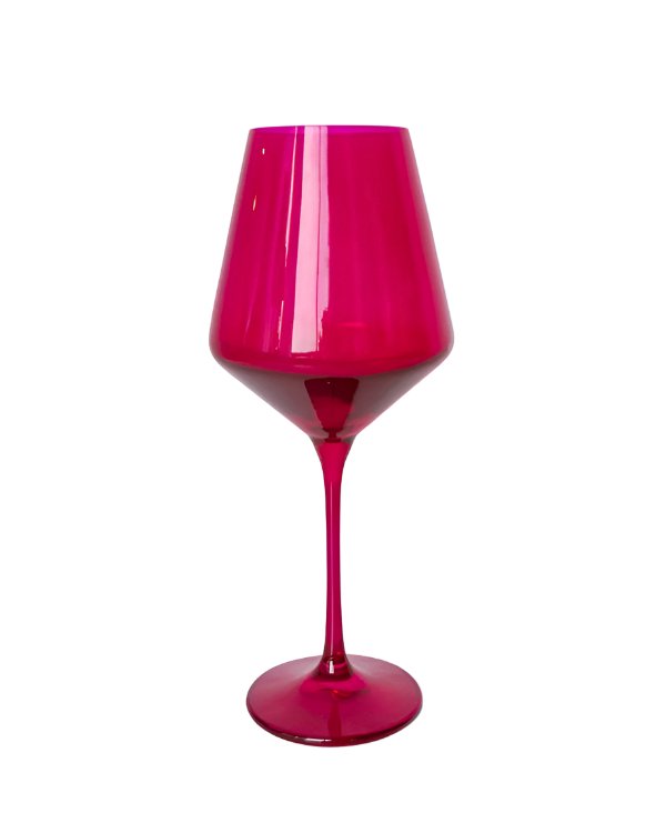 Fuchsia Wine Stemware - Estelle Colored Glass - Gaines Jewelers