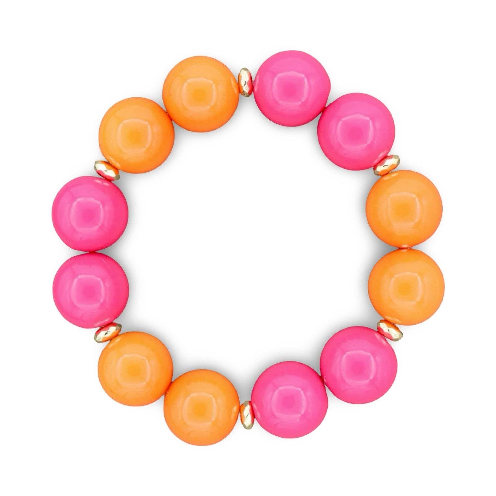 Fun Cabana Bracelets - Orange/Fuchsia - Traci's Beads - Gaines Jewelers