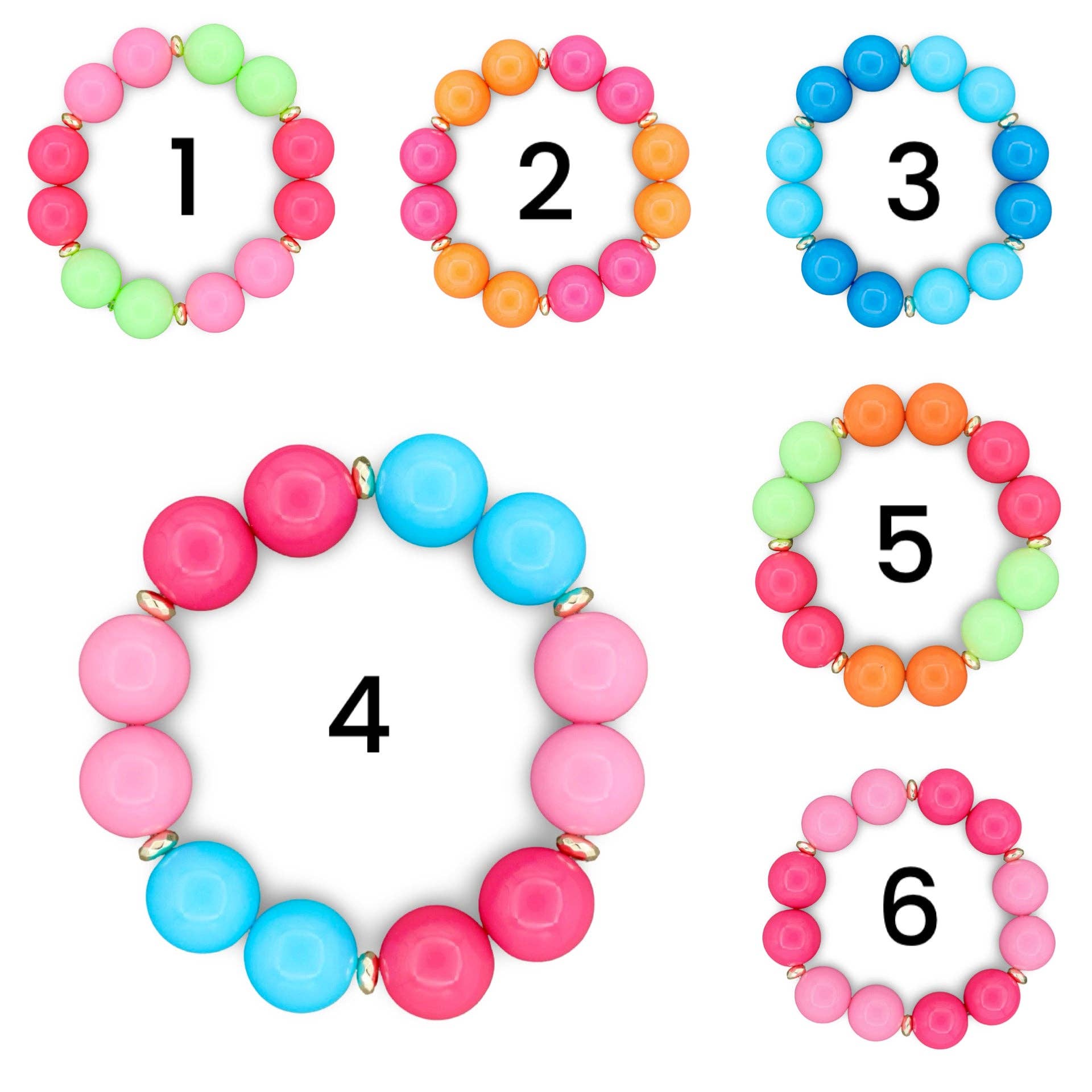 Fun Cabana Bracelets - Orange/Fuchsia - Traci's Beads - Gaines Jewelers