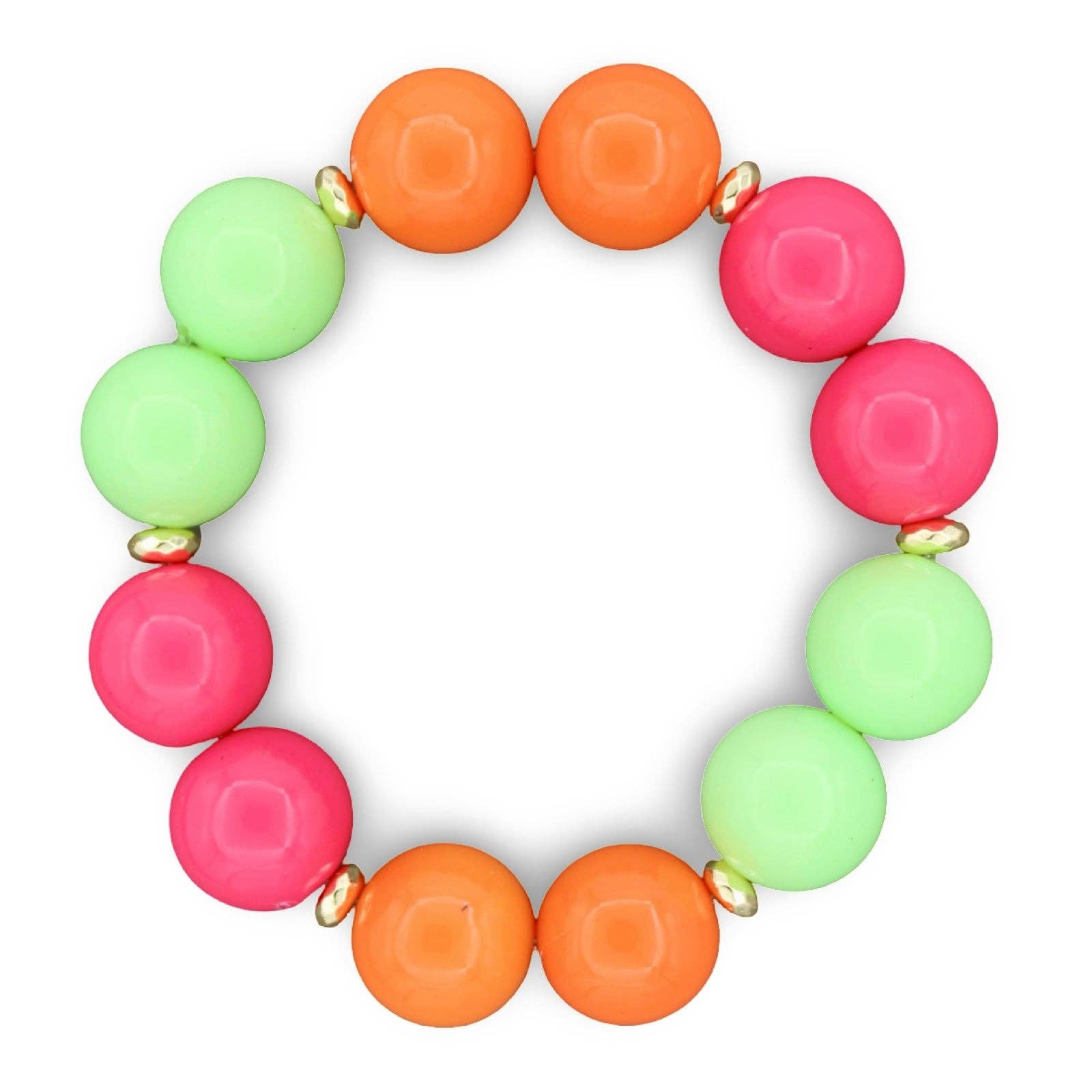 Fun Cabana Bracelets - Orange/Fuchsia/Lime - Traci's Beads - Gaines Jewelers