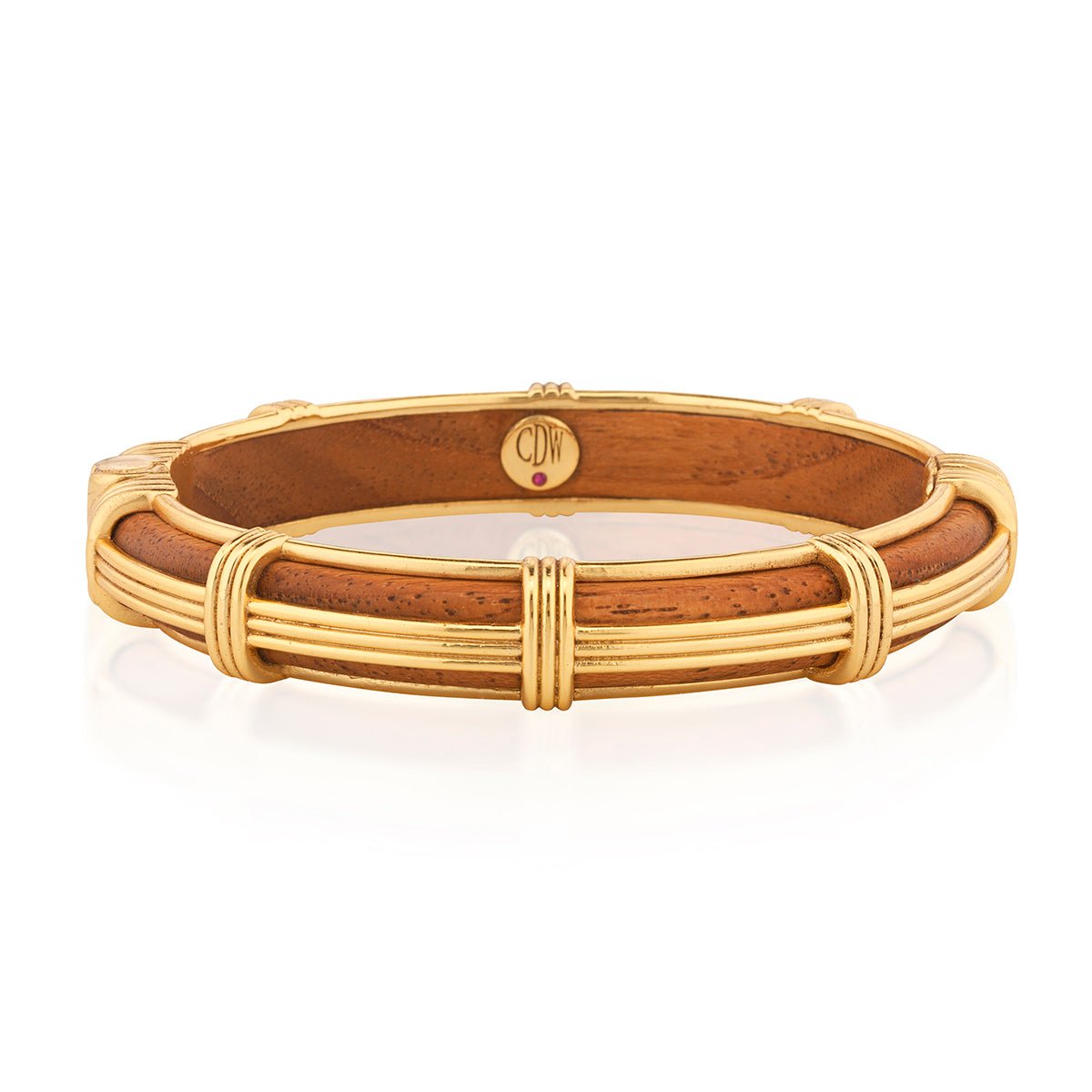 Gaia Petite Hinged Bangle, S/M - Teak - Capucine De Wulf - Gaines Jewelers