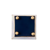 Garden Party Enameled Square Cachepot Planter: Navy & Lime - 4 inch - Jaye's Studio - Gaines Jewelers