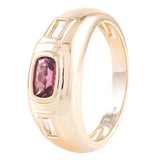 Garnet & white topaz ring in band style 14kt yellow gold - Gaines Jewelers