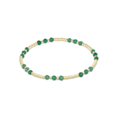 Gemstone Gold Joy Pattern 3mm Bead Bracelet - Green Onyx - Enewton - Gaines Jewelers