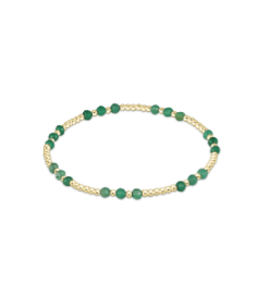 Gemstone Gold Joy Pattern 3mm Bead Bracelet - Green Onyx - Enewton - Gaines Jewelers