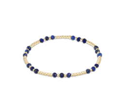 Gemstone Gold Joy Pattern 3mm Bead Bracelet - Lapis - Enewton - Gaines Jewelers