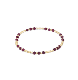Gemstone Gold Joy Pattern 3mm Bead Bracelet - Ruby - Enewton - Gaines Jewelers
