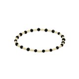 Gemstone Gold Sincerity Pattern 3mm Bead Bracelet - Faceted Onyx - Enewton - Gaines Jewelers