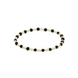 Gemstone Gold Sincerity Pattern 3mm Bead Bracelet - Faceted Onyx - Enewton - Gaines Jewelers