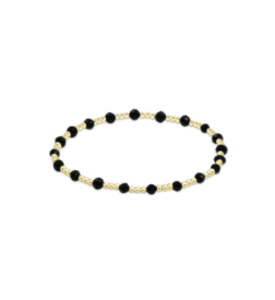 Gemstone Gold Sincerity Pattern 3mm Bead Bracelet - Faceted Onyx - Enewton - Gaines Jewelers