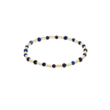 Gemstone Gold Sincerity Pattern 3mm Bead Bracelet - Lapis - Enewton - Gaines Jewelers