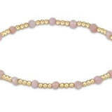 Gemstone Gold Sincerity Pattern 3mm Bead Bracelet - Pink Opal - Gaines Jewelers