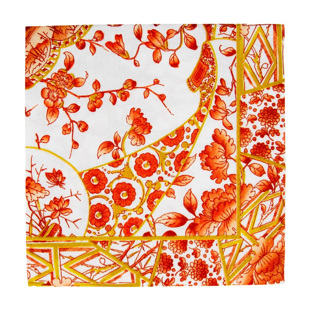 Gilded Porcelain Coral Luncheon Napkins - 20 Per Package - Caspari - Gaines Jewelers