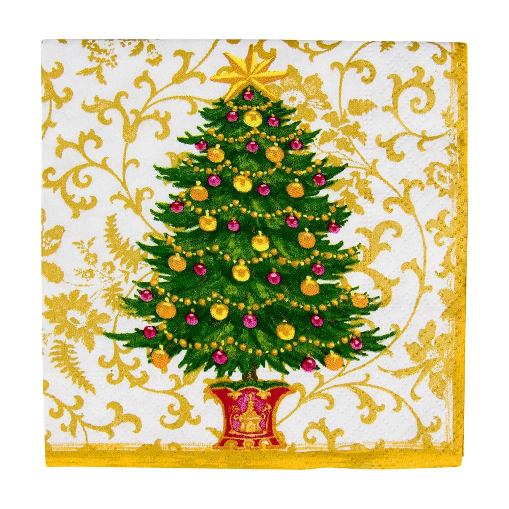 Gilded Tree Cocktail Napkins - 20 Per Package - Caspari - Gaines Jewelers