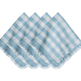 Gingham Ruffle Napkin Set/4 - Ocean - Juliska - Gaines Jewelers