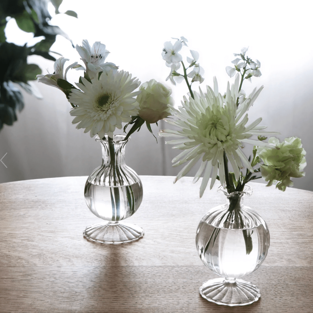 GLASS Cambridge Ella 7" Bud Vase Set of 2 Clear - Beatriz Ball - Gaines Jewelers