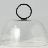 Glass Dome Food Cover, Black Ring Handle, Large - Etu Home - Gaines Jewelers