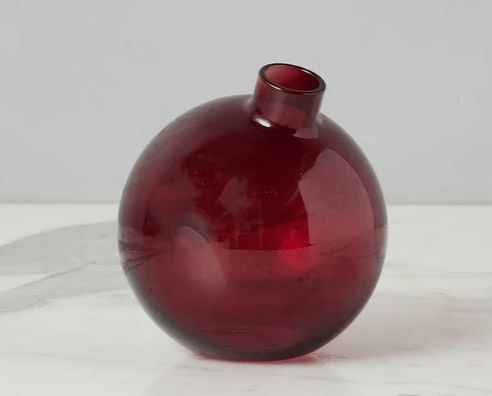 Glass Sphere Bud Vase, Merlot Red - Etu Home - Gaines Jewelers
