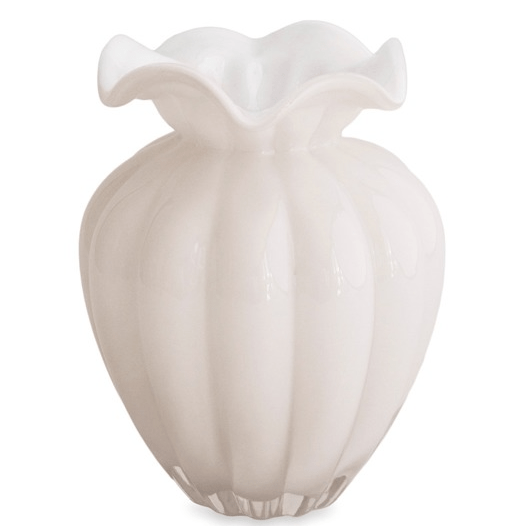 Glass Vento Large Vase - Cream - Beatriz Ball - Gaines Jewelers