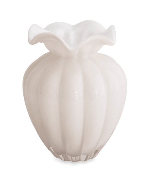 Glass Vento Large Vase - Cream - Beatriz Ball - Gaines Jewelers