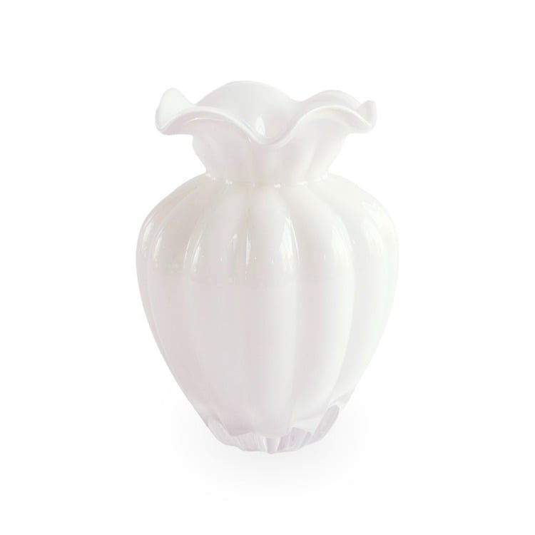 GLASS Vento Medium Vase (Cream) - Beatriz Ball - Gaines Jewelers