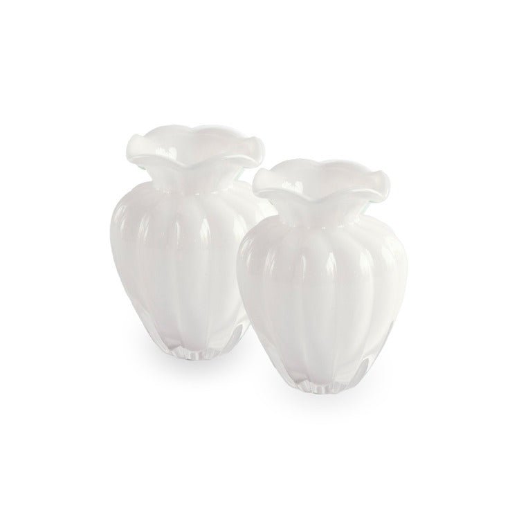 GLASS Vento Small Vase Set of 2 (Cream) - Beatriz Ball - Gaines Jewelers