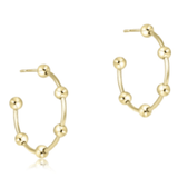 Gold 4mm Beaded Simplicity Post Hoop 1" - Enewton - Gaines Jewelers
