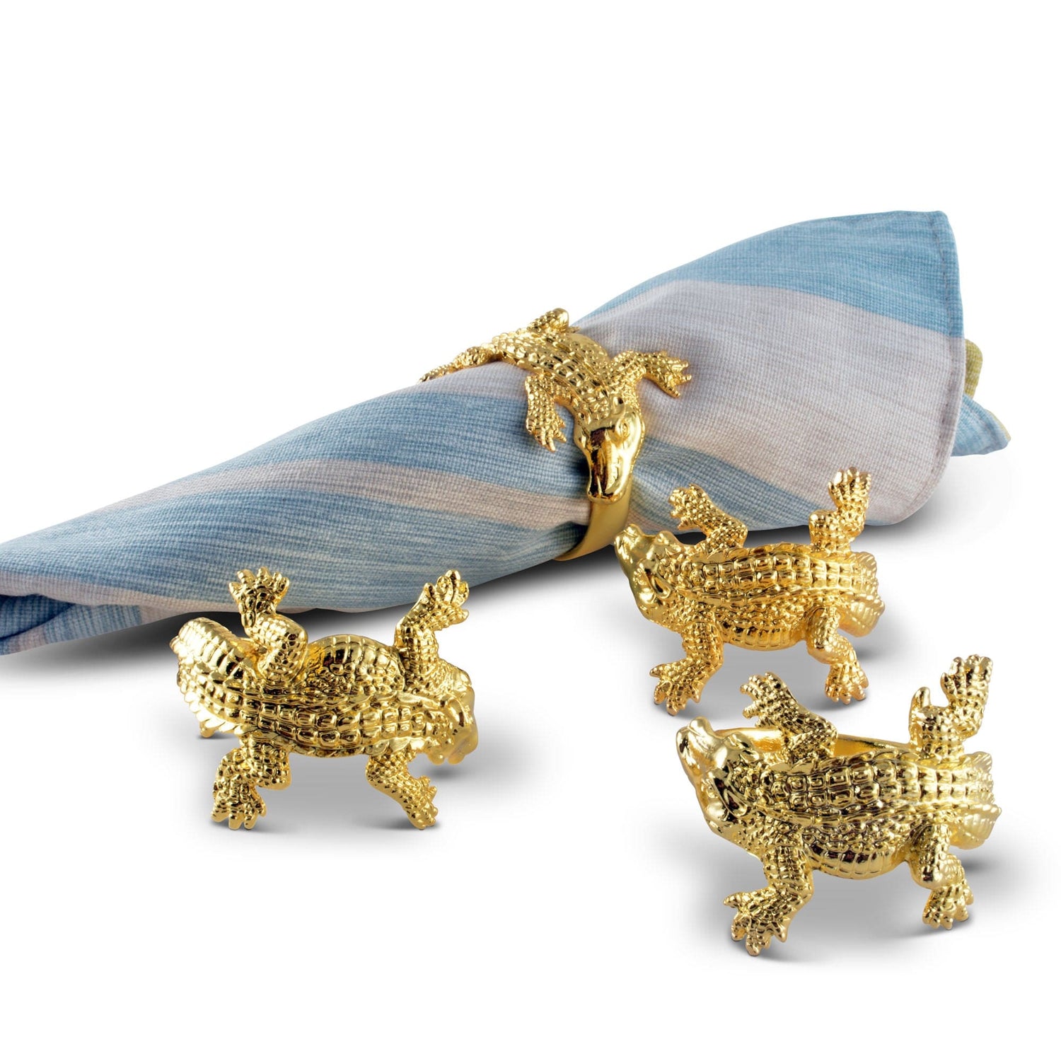 Gold Alligator Napkin Rings - Arthur Court - Gaines Jewelers