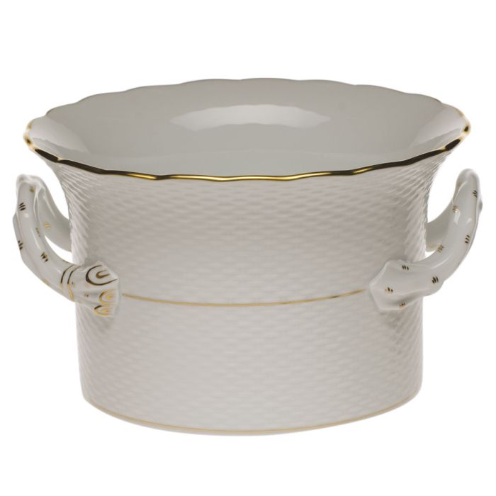 Golden Edge Cachepot with Handles - Herend - Gaines Jewelers
