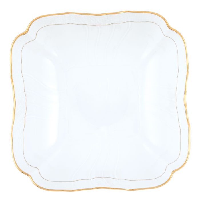 Golden Edge Square Salad Bowl - Herend - Gaines Jewelers